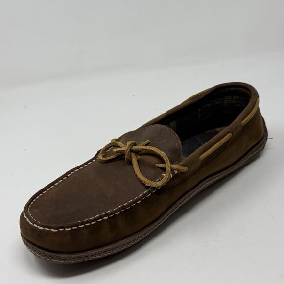 LL Bean Slippers Mens 11 M Brown Leather Flannel Lined Comfort Indoor Outdoor main image 12